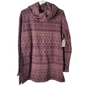 St Johna Bay Woodrose Geo Cowl Neck Top New